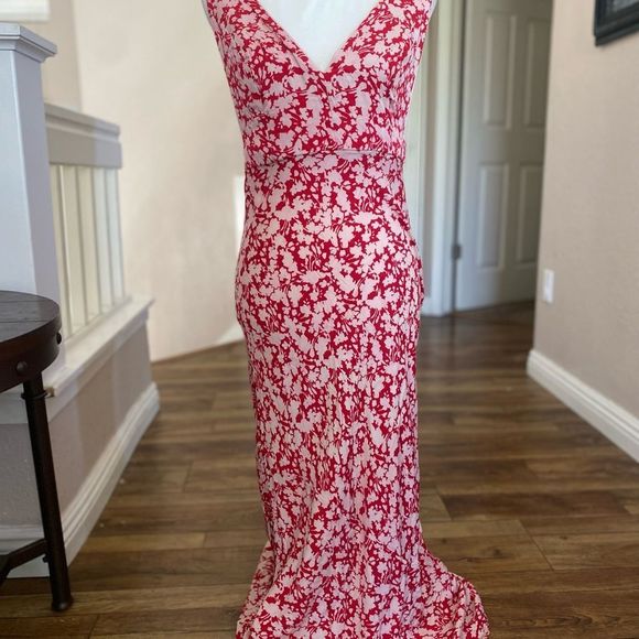 Free People Red and White Floral Midi Dress - Picture 8 of 16